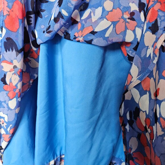 NWT Vince Camuto Dress Blue Floral Size 8 - Picture 5 of 14